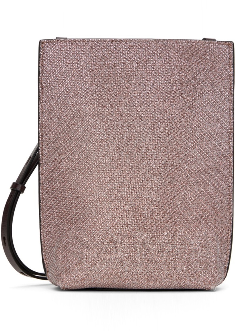 GANNI Pink Small Glitter Banner Crossbody Bag