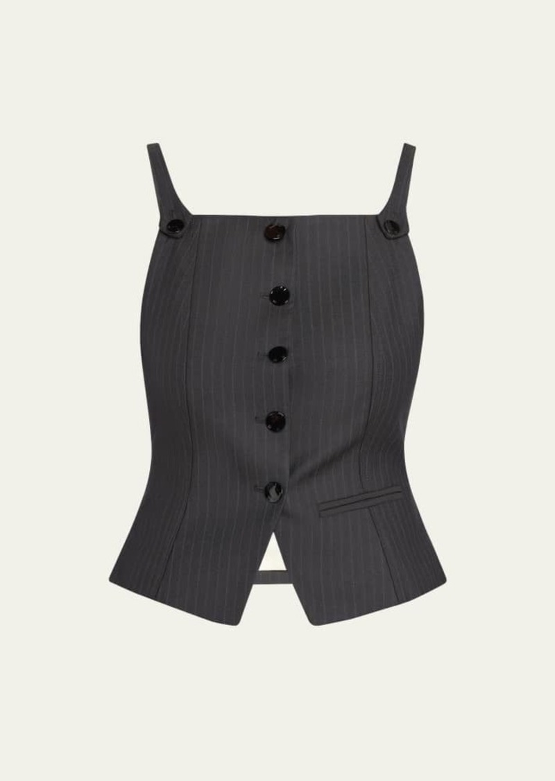 Ganni Pinstripe Suiting Vest