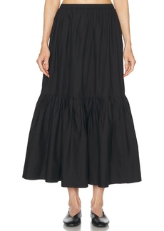 Ganni Poplin Maxi Flounce Skirt