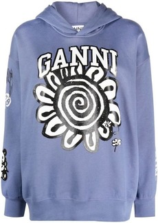 GANNI Printed cotton hoodie