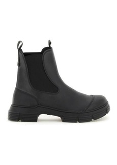 Ganni recycled rubber chelsea ankle boots
