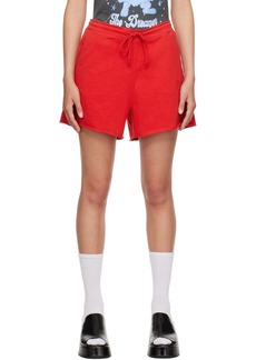 GANNI Red Drawstring Shorts