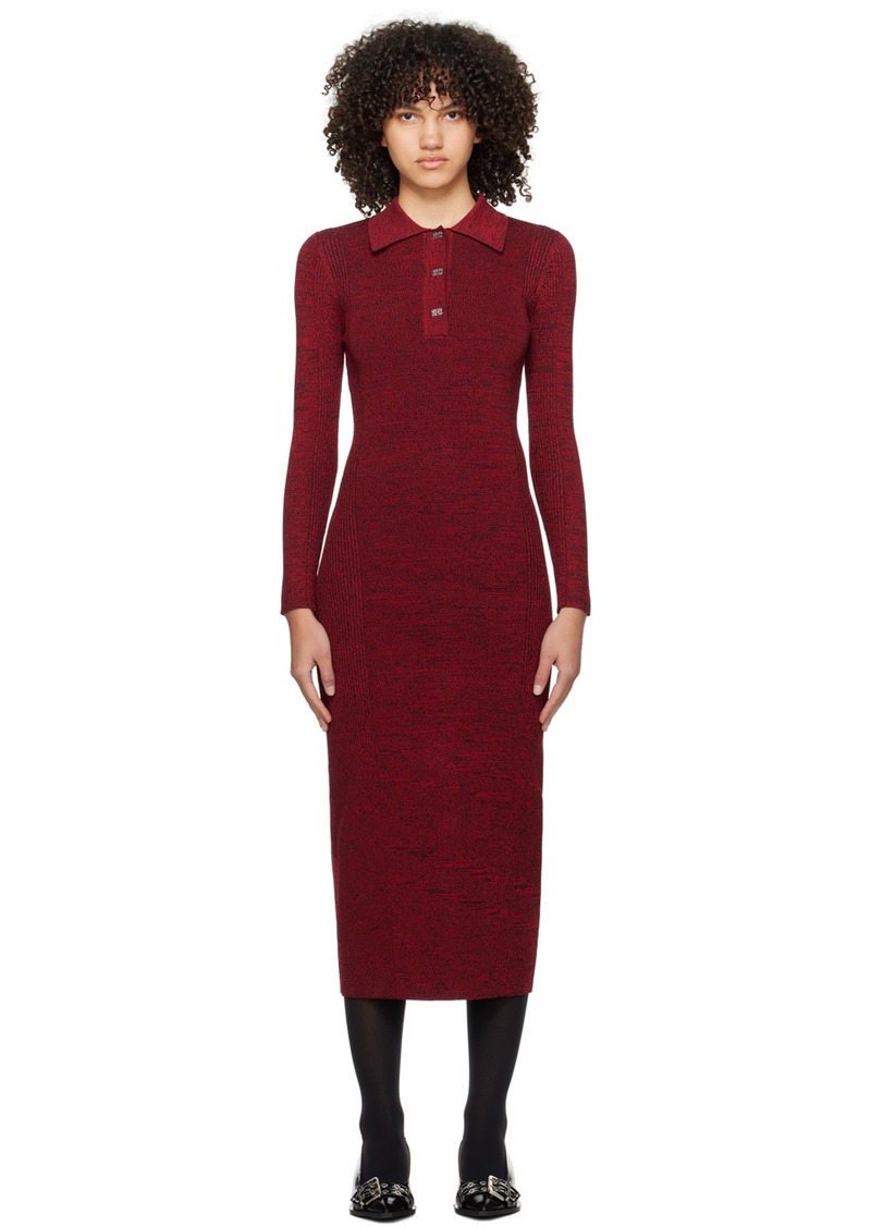 GANNI Red Polo Midi Dress