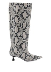 Ganni snake-printed soft slouchy high boots