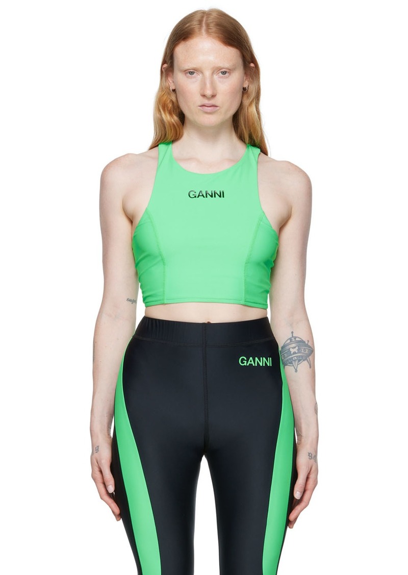 GANNI SSENSE Exclusive Green Sport Top