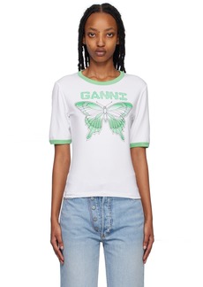 GANNI SSENSE Exclusive White Butterfly T-Shirt