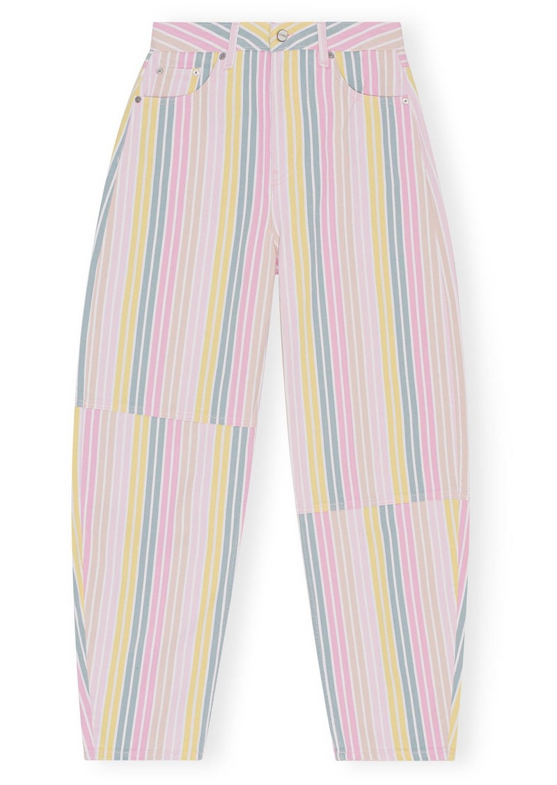 Ganni Stary Stripe Denim Pants in Pink Multicolour at Nordstrom Rack
