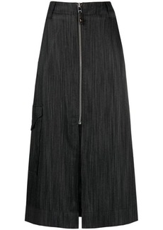 GANNI Striped low-rise skirt