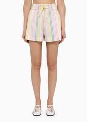 GANNI Striped shorts with drawstring