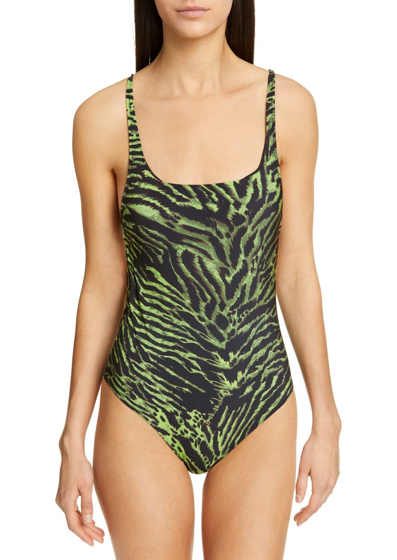 tiger print one piece swimsuit