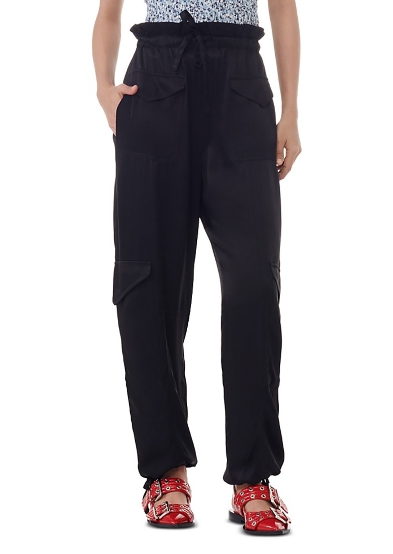 Ganni Washed Satin Pocket Pants