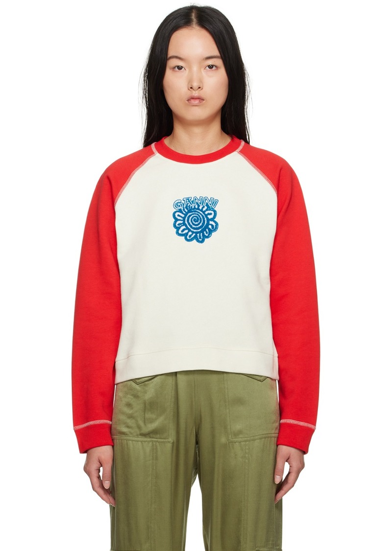 GANNI White & Red Isoli Sweatshirt