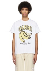 GANNI White Banana T-Shirt