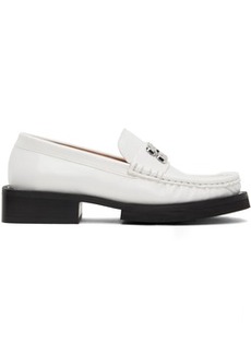 GANNI White Butterfly Logo Loafers