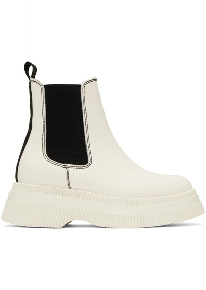 GANNI White Creepers Chelsea Boots