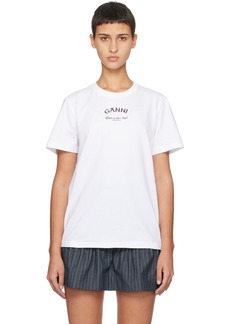 GANNI White Crewneck T-Shirt