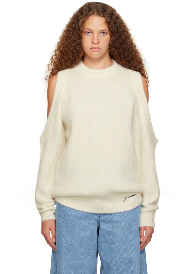 GANNI White Cutout Sweater