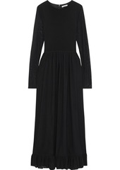 Ganni Woman Addison Swiss-dot Stretch-tulle Maxi Dress Black