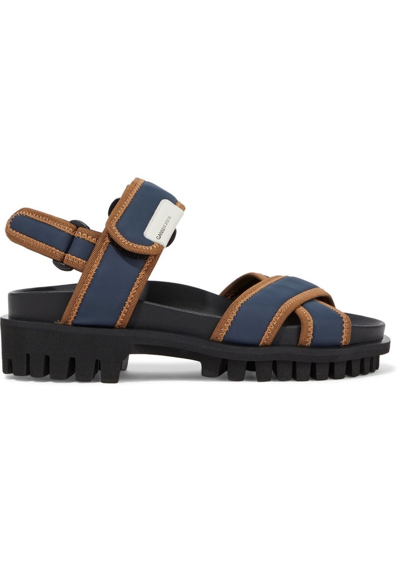 GANNI - Grosgrain-trimmed rubber sandals - Blue - EU 39