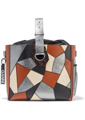 Ganni Woman Patchwork Smooth And Pebbled-leather Tote Multicolor