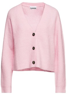 GANNI - Ribbed-knit cardigan - Pink - M