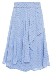 Ganni Woman Wrap-effect Printed Georgette Skirt Light Blue
