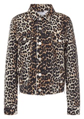 Ganni Woman Zip-detailed Leopard-print Denim Jacket Animal Print