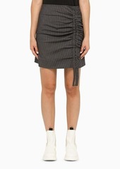 GANNI Wool-blend pinstripe skirt