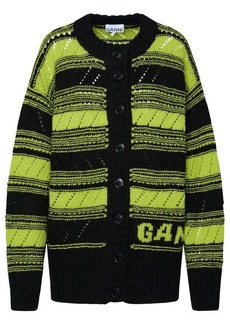 GANNI Yellow and black wool cardigan
