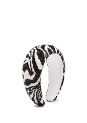 Ganni Zebra-beaded padded headband