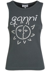 Ganni Graphic Sun Cotton Blend Tank Top