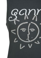 Ganni Graphic Sun Cotton Blend Tank Top