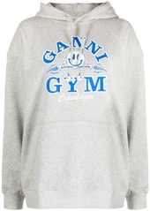 Ganni Gym-print organic cotton hoodie