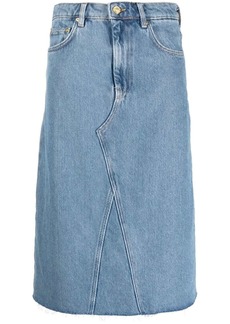 Ganni high-waist denim skirt