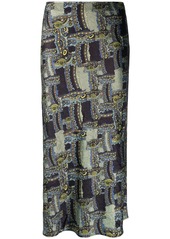 Ganni high-waisted paisley-print skirt