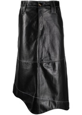 Ganni high-waisted leather skirt