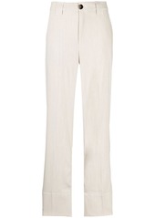 Ganni high-waisted straight-leg trousers