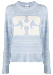 Ganni intarsia-knit logo jumper