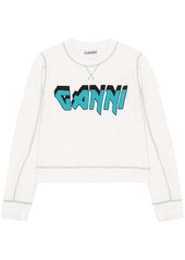 Ganni Isoli Rock logo-embroidered T-shirt