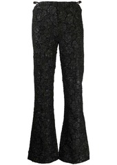 Ganni jacquard flared trousers