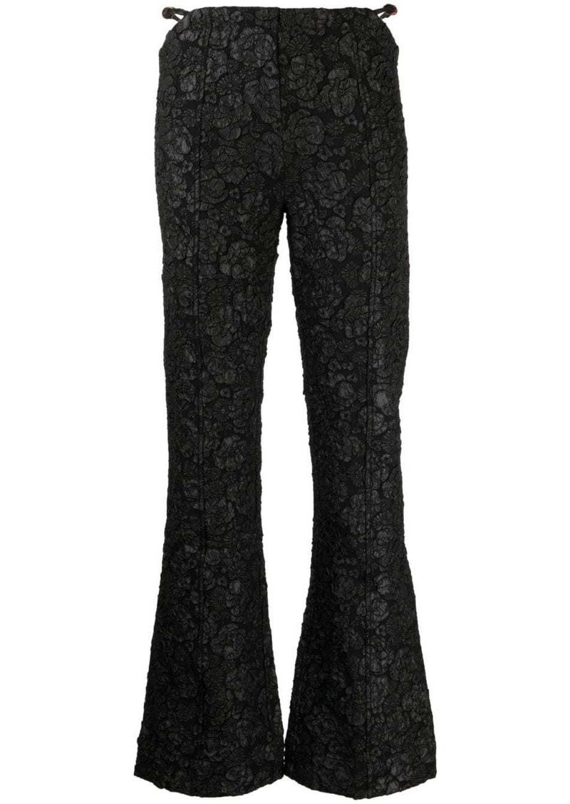 Ganni jacquard flared trousers