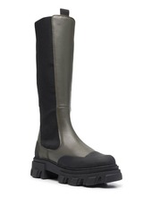 Ganni knee-high chunky leather chelsea boots