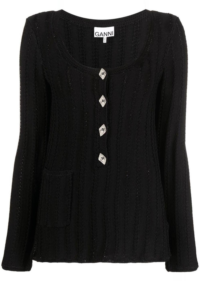 Ganni knitted Henley top