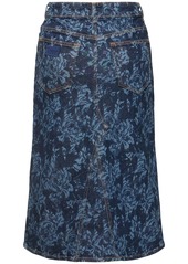 Ganni Lazer Cotton Denim Midi Skirt