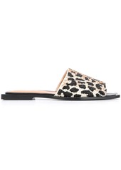 Ganni leopard-print beaded sandals