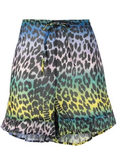 Ganni leopard-print elasticated-waist shorts