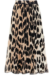 Ganni leopard-print georgette midi skirt
