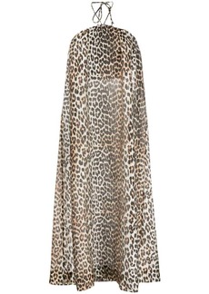 Ganni leopard-print halterneck maxi dress