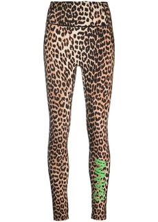 Ganni leopard-print high-waisted leggings