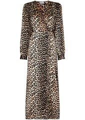 Ganni leopard print midi dress